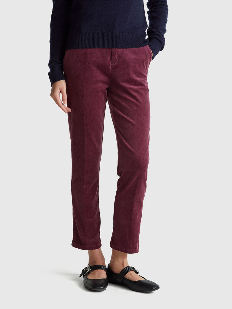 Stretch velvet chinos