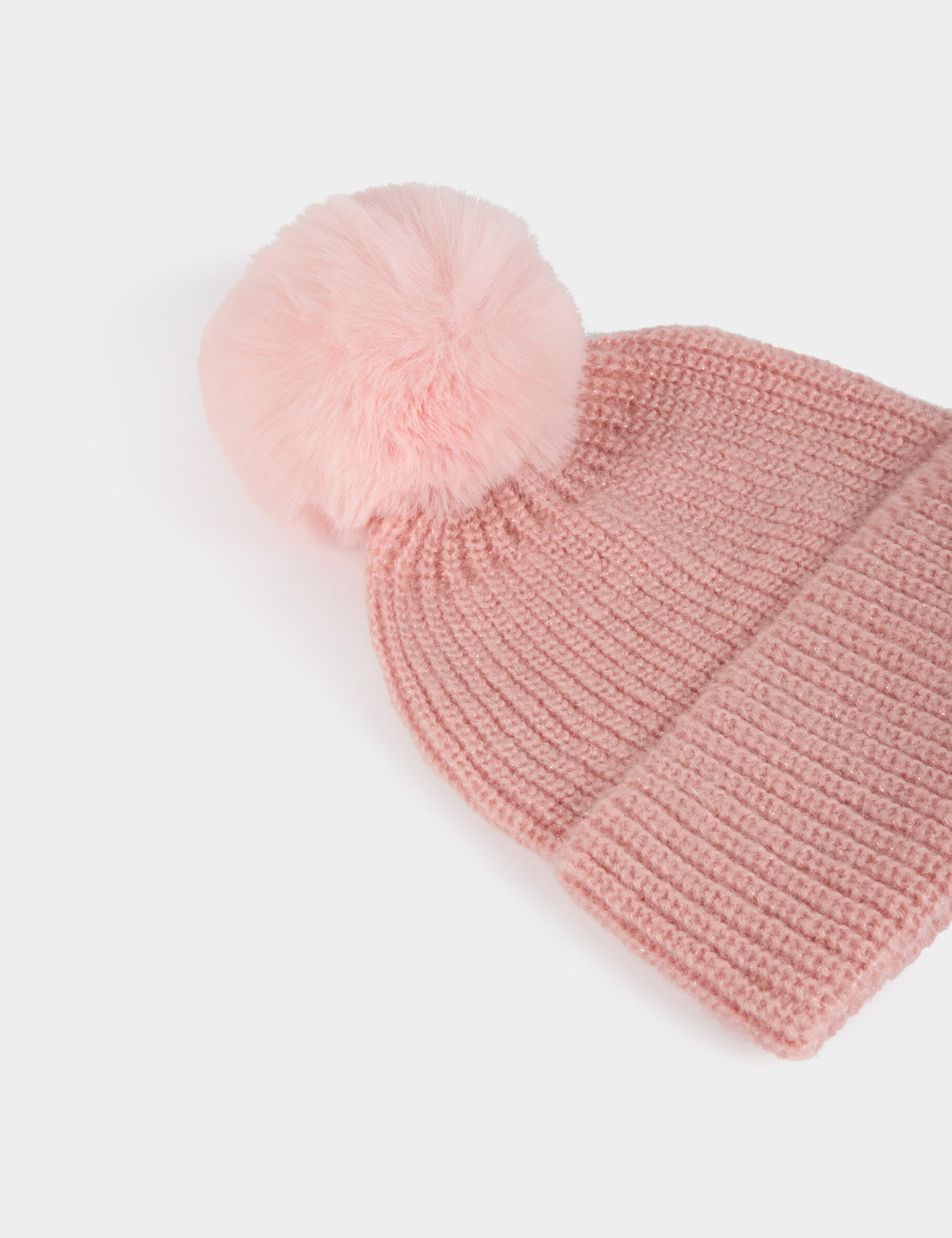 Beanie With Pom-Pom Powdered Pink Women