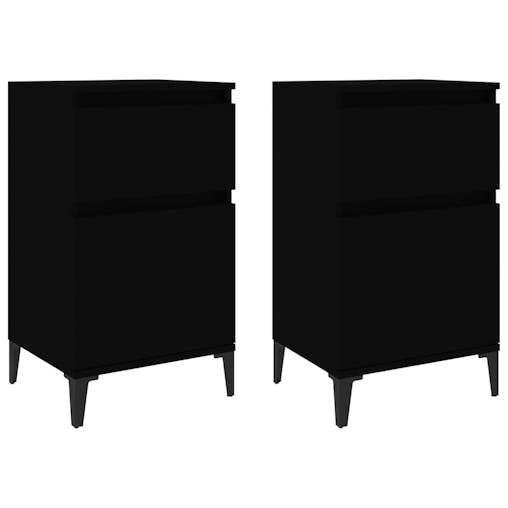 NNEVL Bedside Cabinets 2 pcs Black 40x35x70 cm