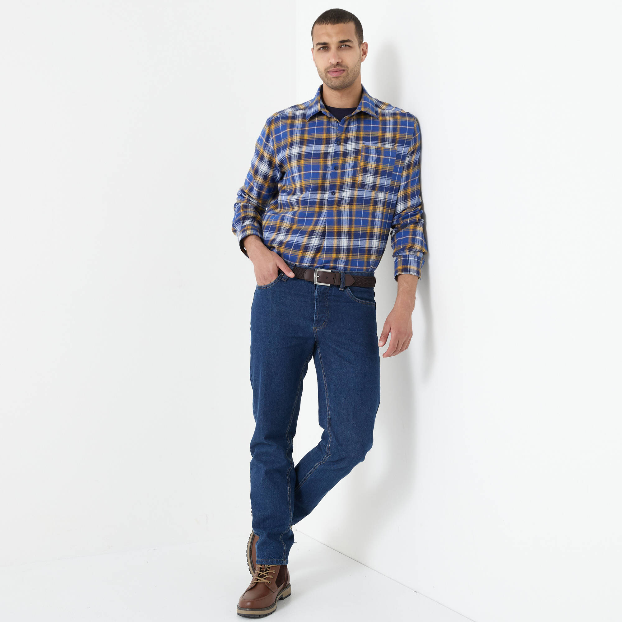 Chemise extra-longue carreaux flanelle