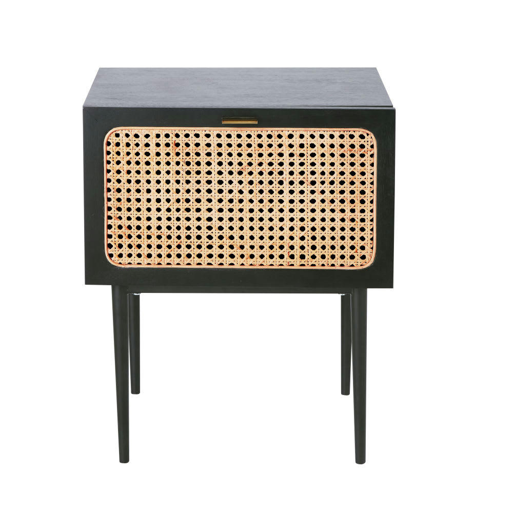 Loreto - Table de chevet 1 porte cannage en rotin