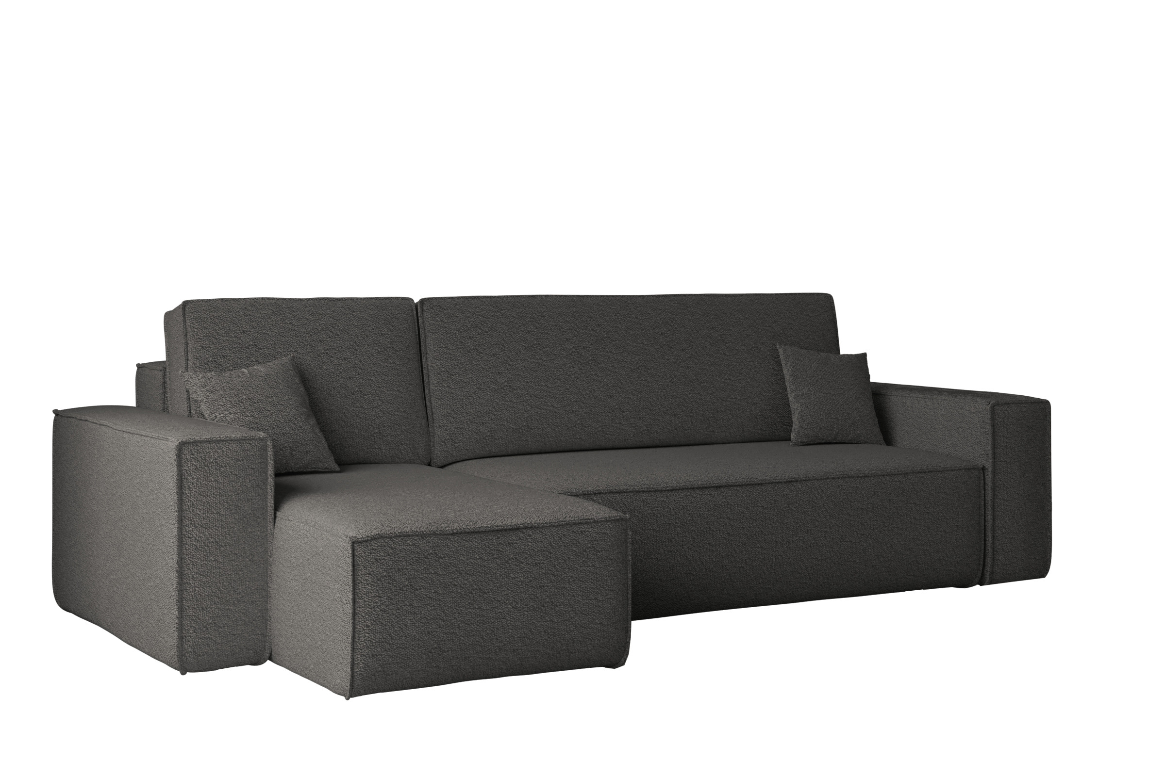 Sofa w kształcie L BEST, tkanina Abriamo, Grafitowy Lewostronny