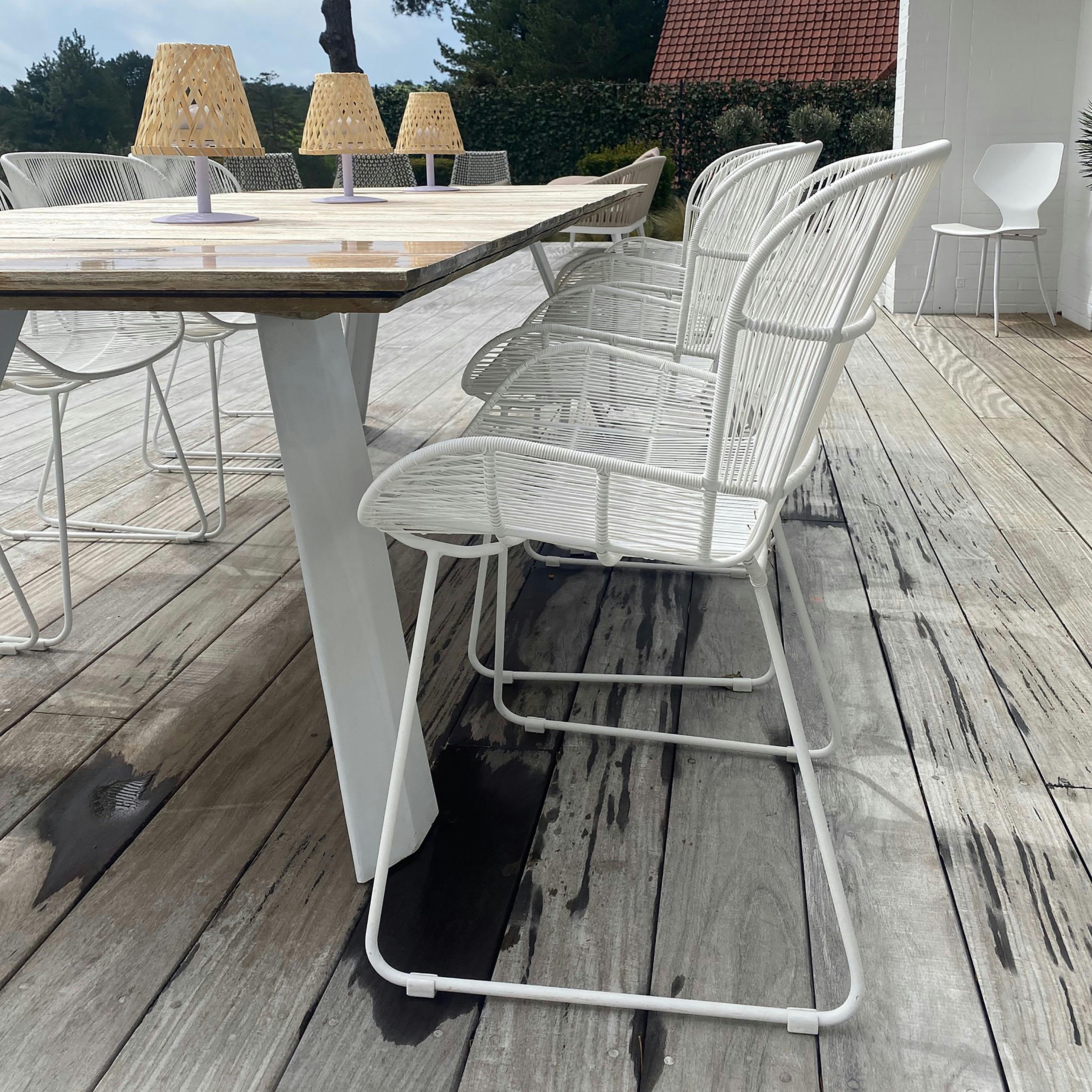 CON DAO - Fauteuil de table extérieur en polypropylène blanc