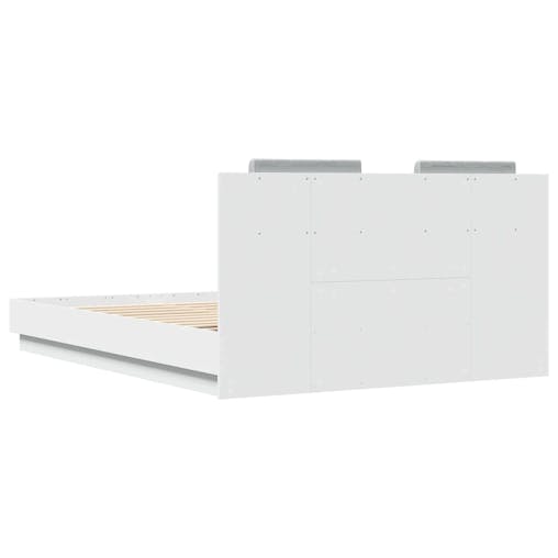 NNEVL Bed Frame with Headboard White 150x200 cm Engineered Wood
