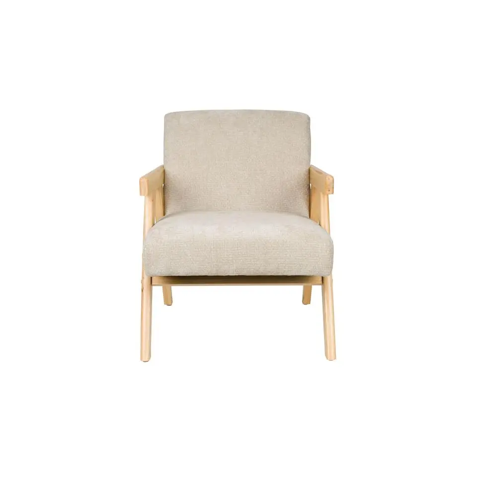 Housecraft Living Panadero Fauteuil met armleuning Hout Naturel/ Beige