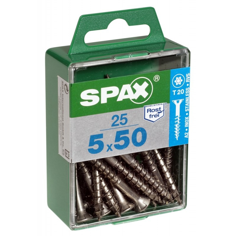 Vis TF Torx en inox Ø 5 x 50 mm 25 pièces SPAX