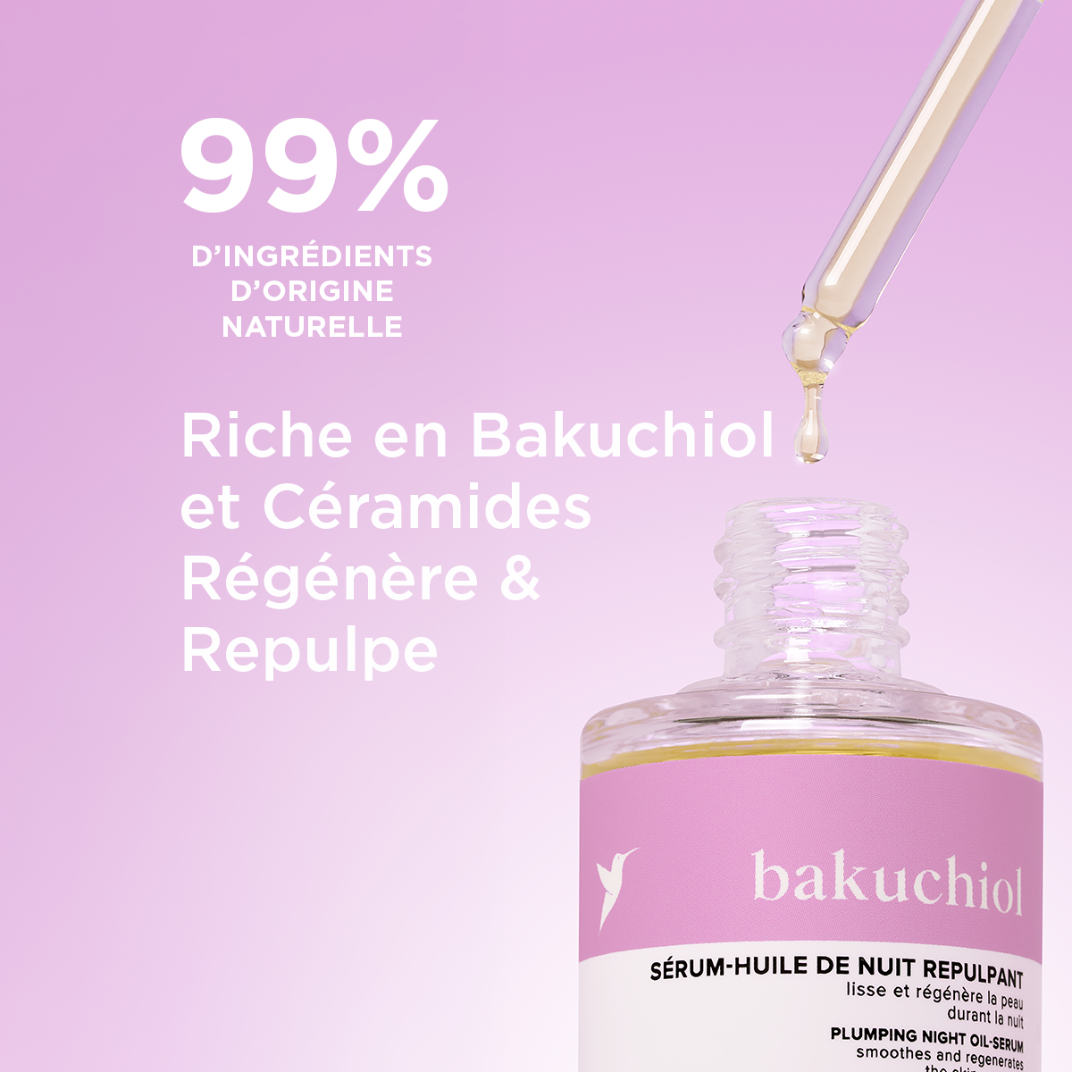 Lissante & RepulpanteSérum-Huile de nuit repulpant au Bakuchiol 30 ml