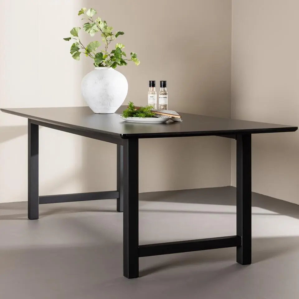 Eettafel Zwart Hout - 220x100x75cm - Count
