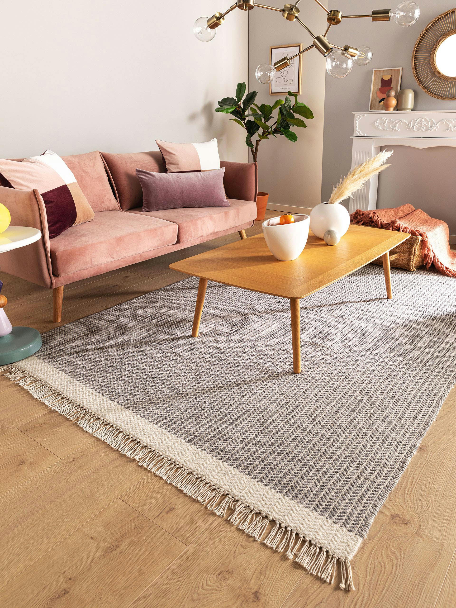 KIM - Tapis de laine gris 160x230