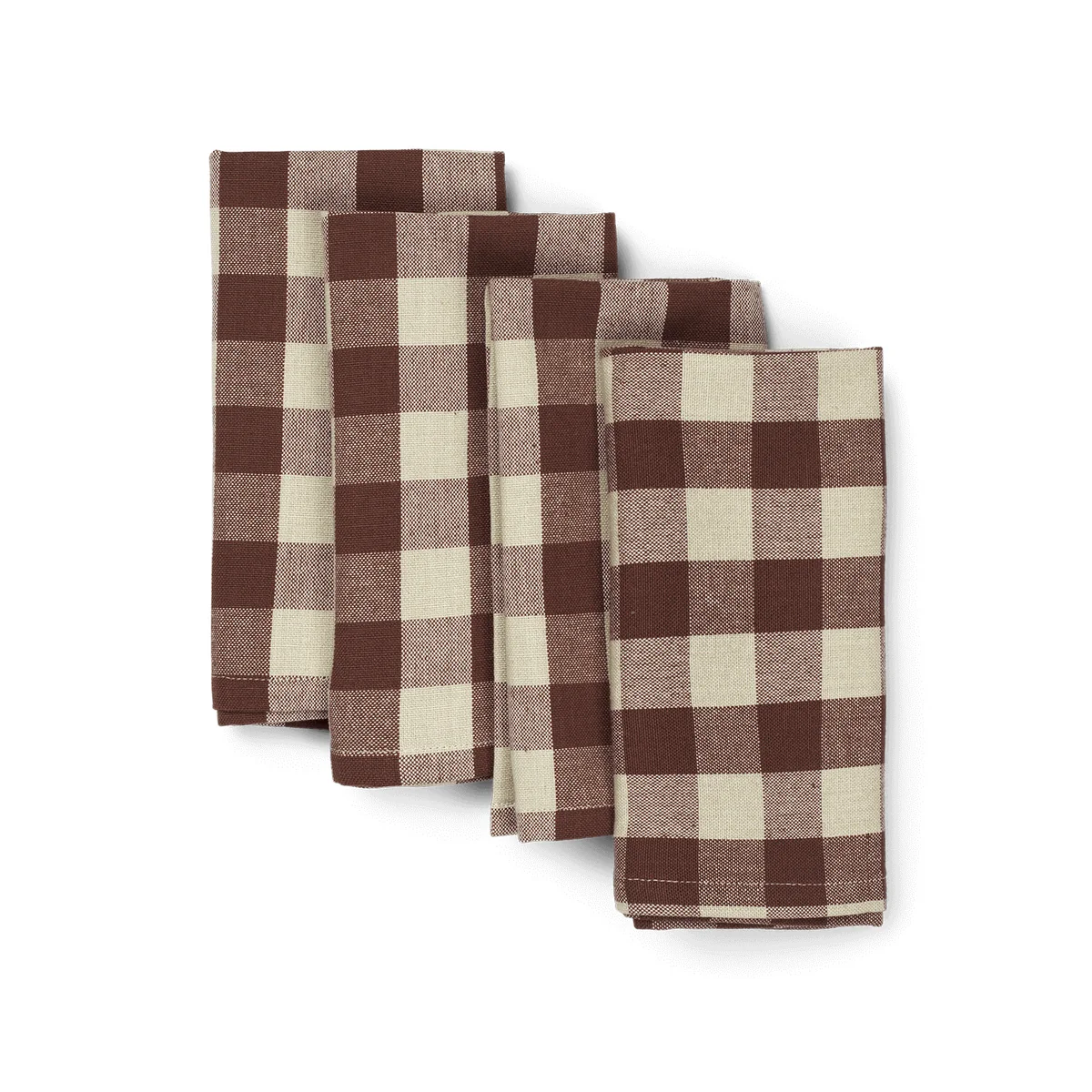 Ferm Living - Bothy Check Serviette 40 x 40 cm, zimt / grau-grün (4er-Set)