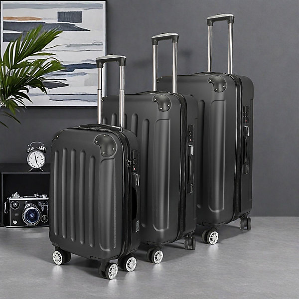 Ensemble de 3 valises à rayures ABS - 28