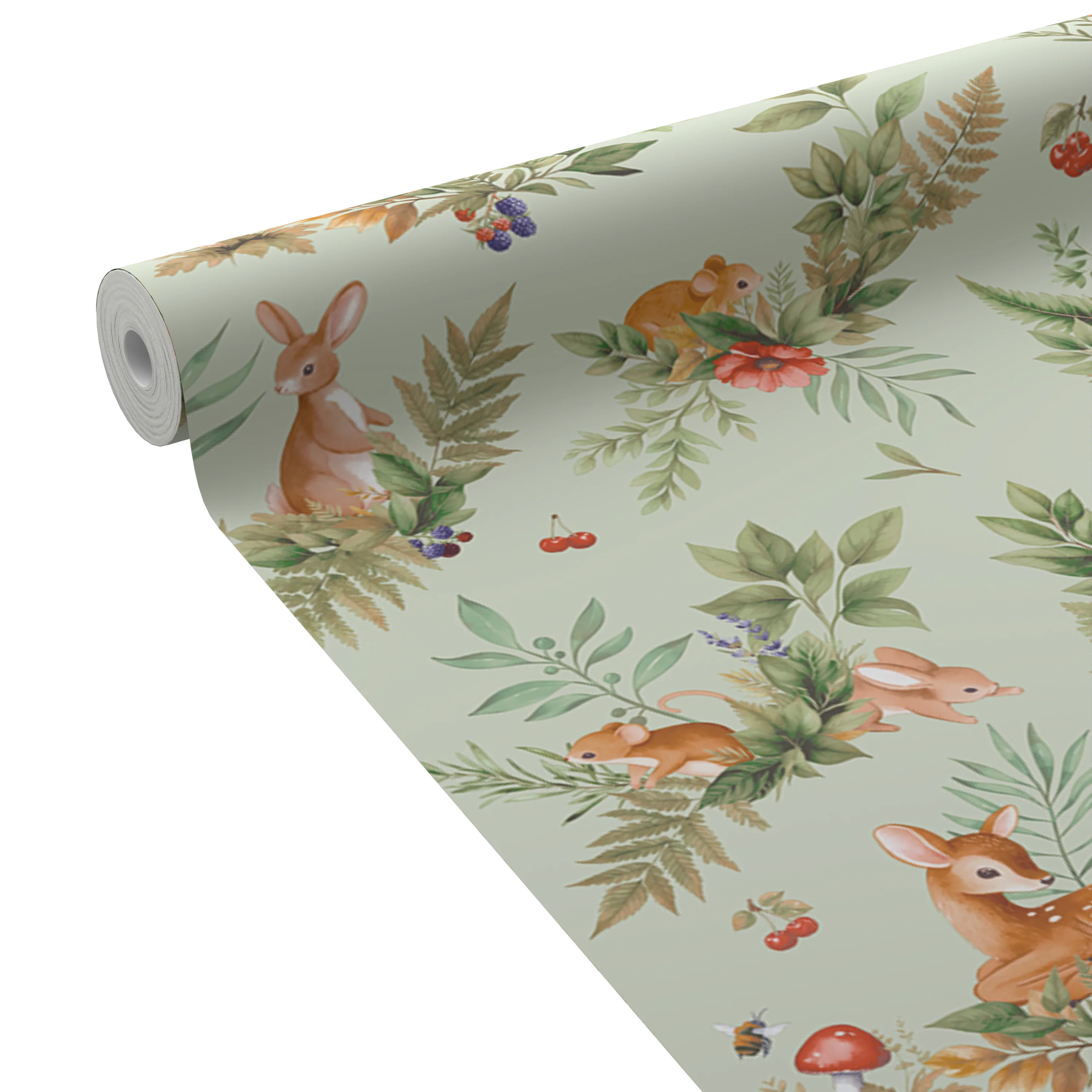 HOLDEN DECOR Papier peint FOREST FRIENDS coloris vert d'eau