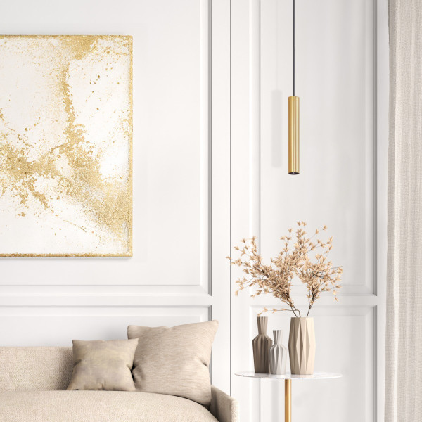 Lampa wisząca złoty galwanizowano-satynowa czerń LUNGOMARE 1xGU10x10W Polux
