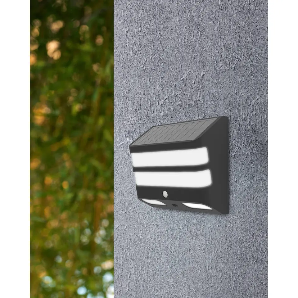 EGLO Stiappa Solar Wandlamp - LED - 20 cm - Zwart/Wit