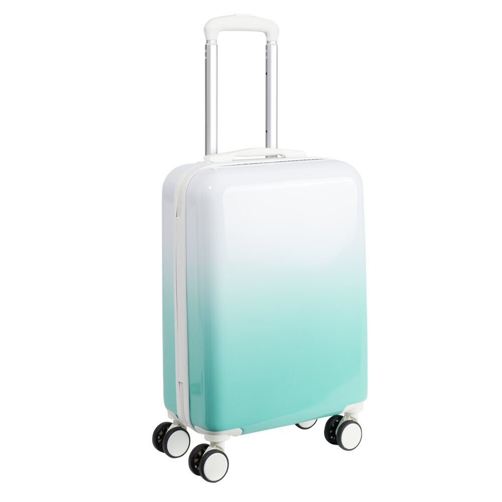 Valise cabine 32L trolley 4 roulettes dégradé bleu 35x20xH55cm