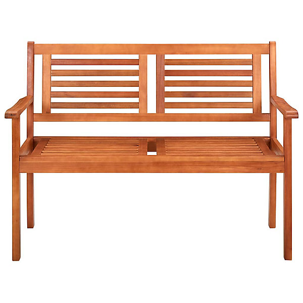 Banc de jardin 2 places avec coussin 120 cm Bois d'eucalyptus vidaXL