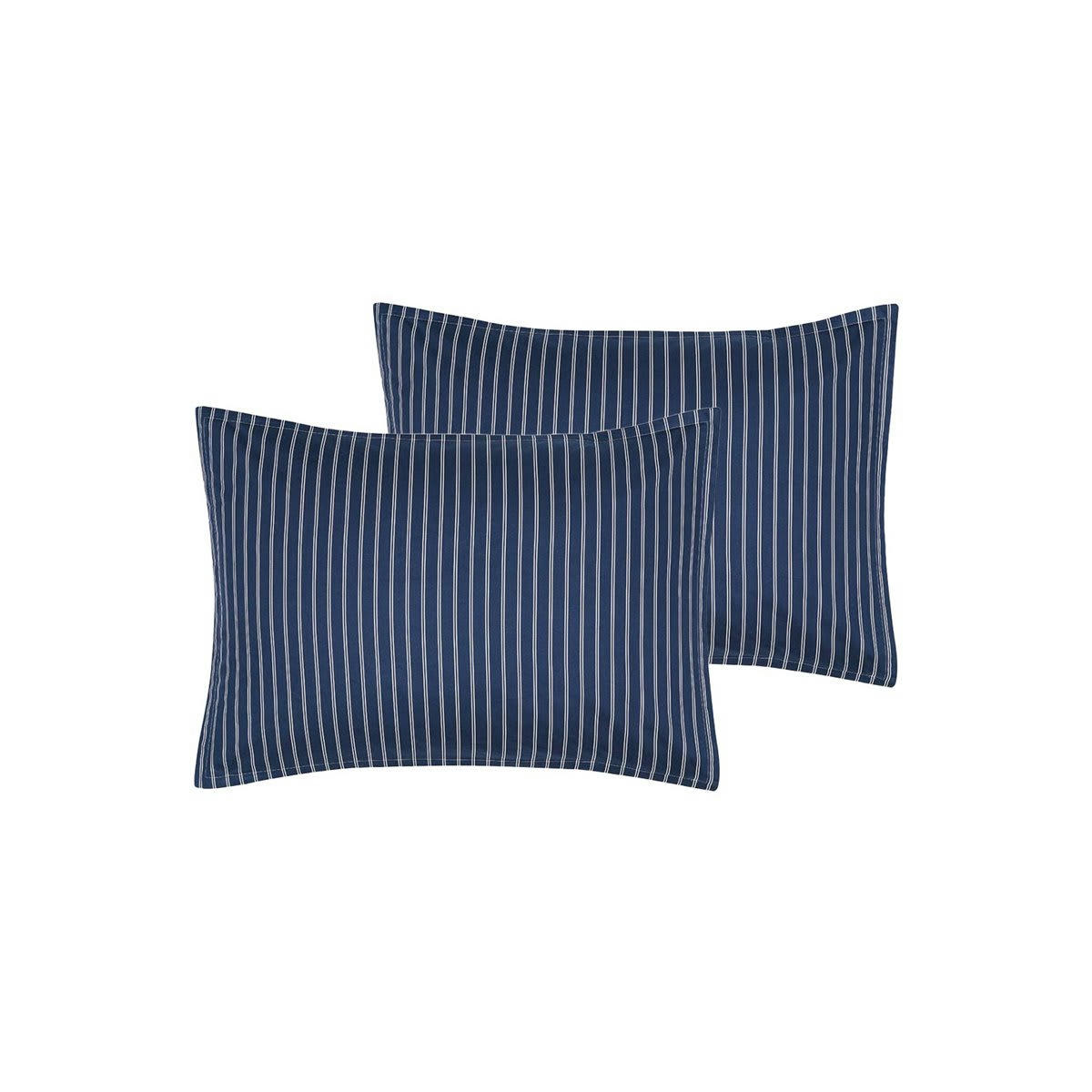 LINQUIST - 2 taies d'oreillers en percale de coton  indigo 50x70 cm
