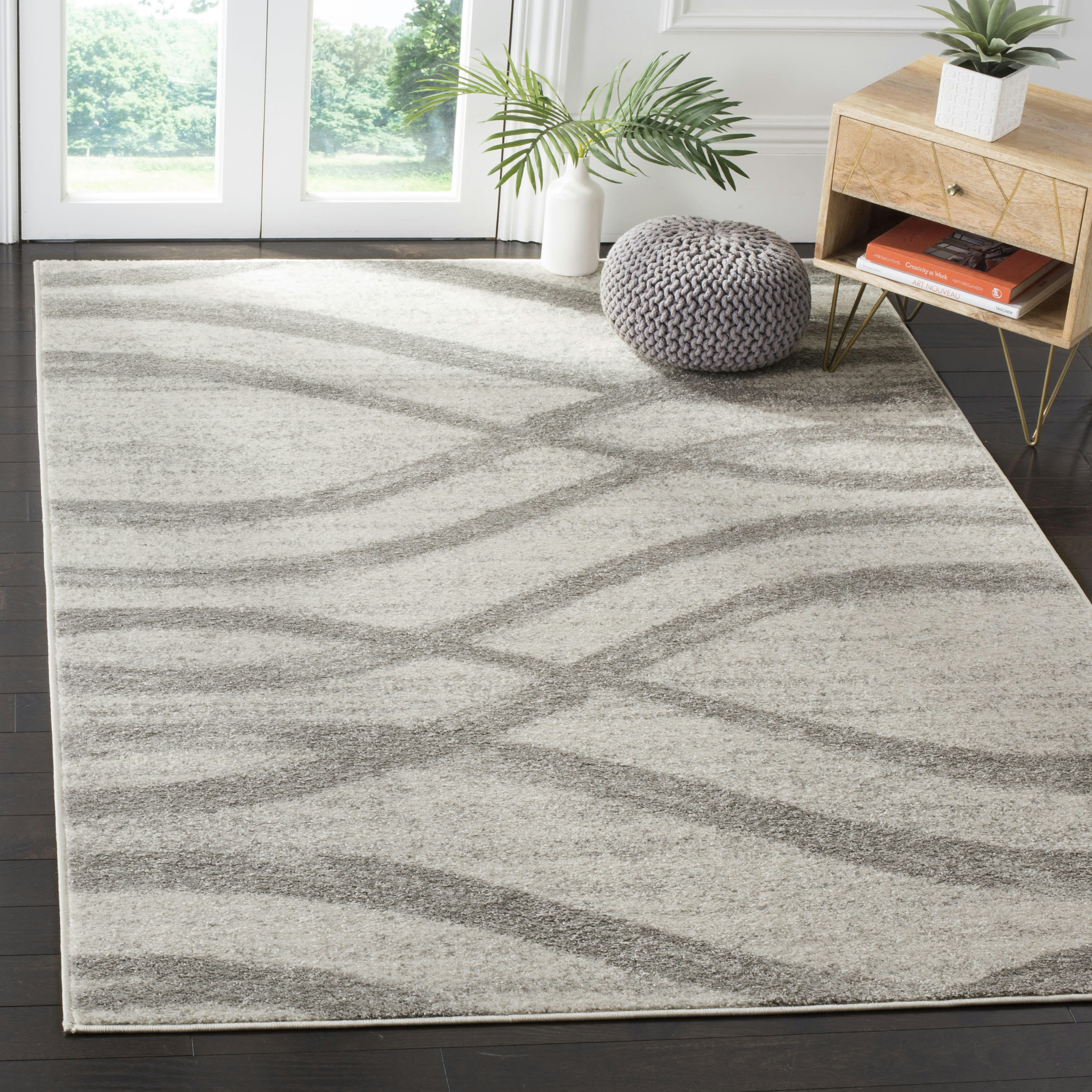 ADIRONDACK - Tapis de salon interieur en crème & gris, 183 x 274 cm