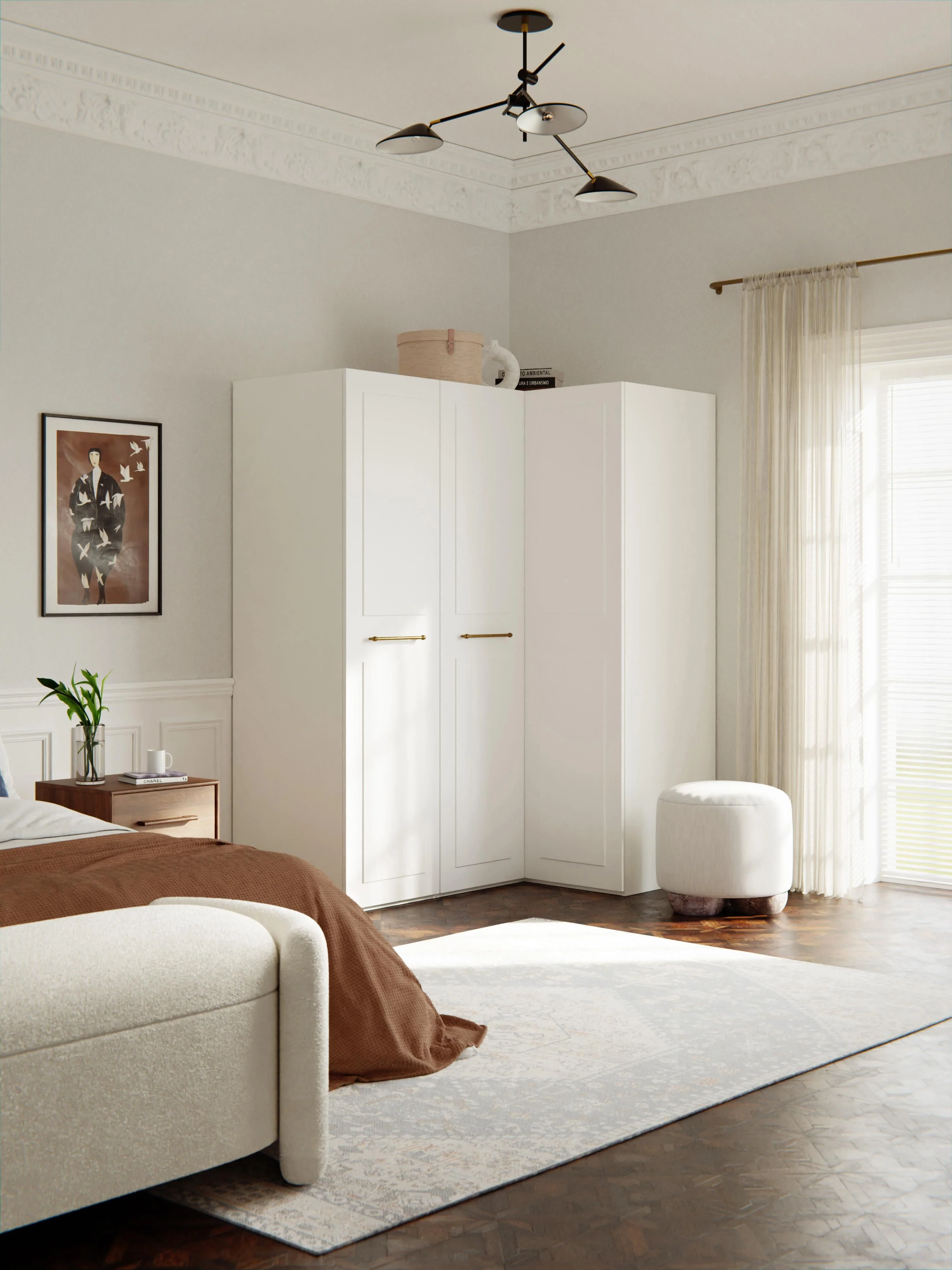 Modularer Eck-Kleiderschrank Charlotte, 165 cm Breite, in verschiedenen Größen