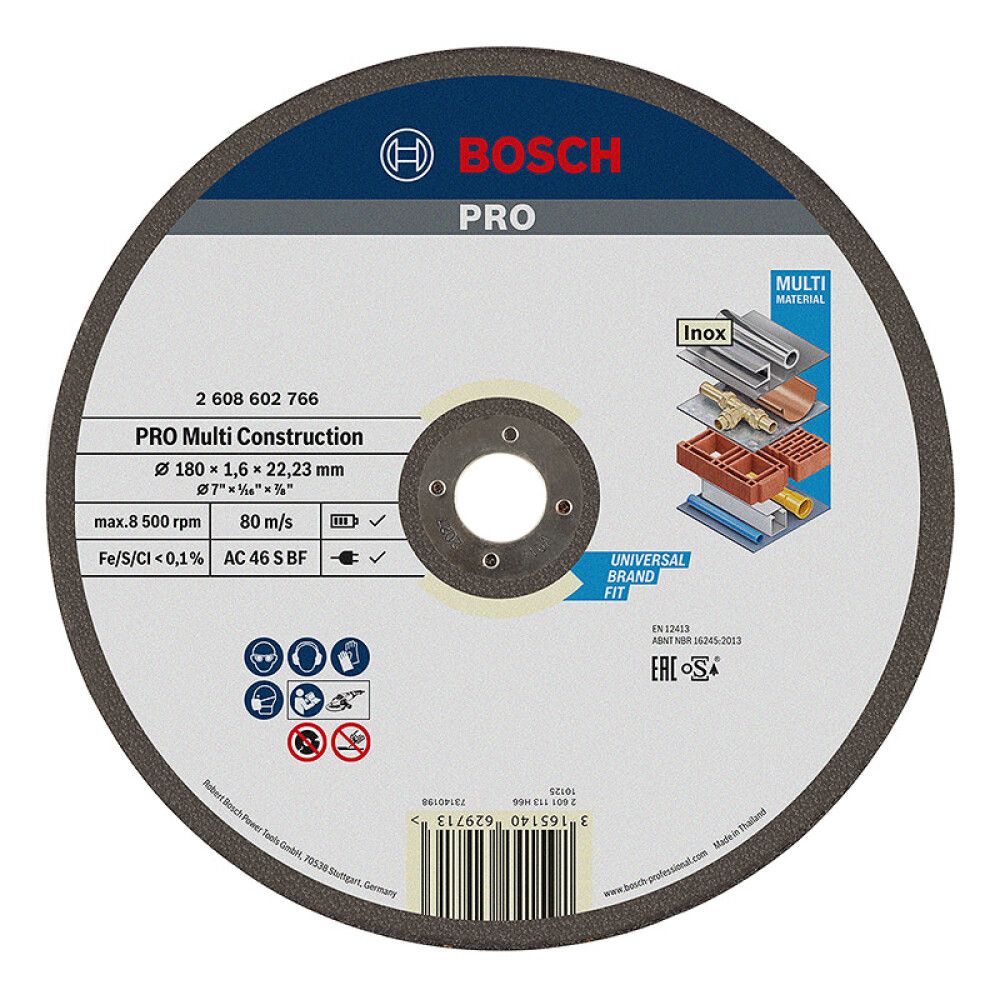 KAPPESKIVE BOSCH MULTI CONSTRUCTION-FIBERARMER 180X1,6MM