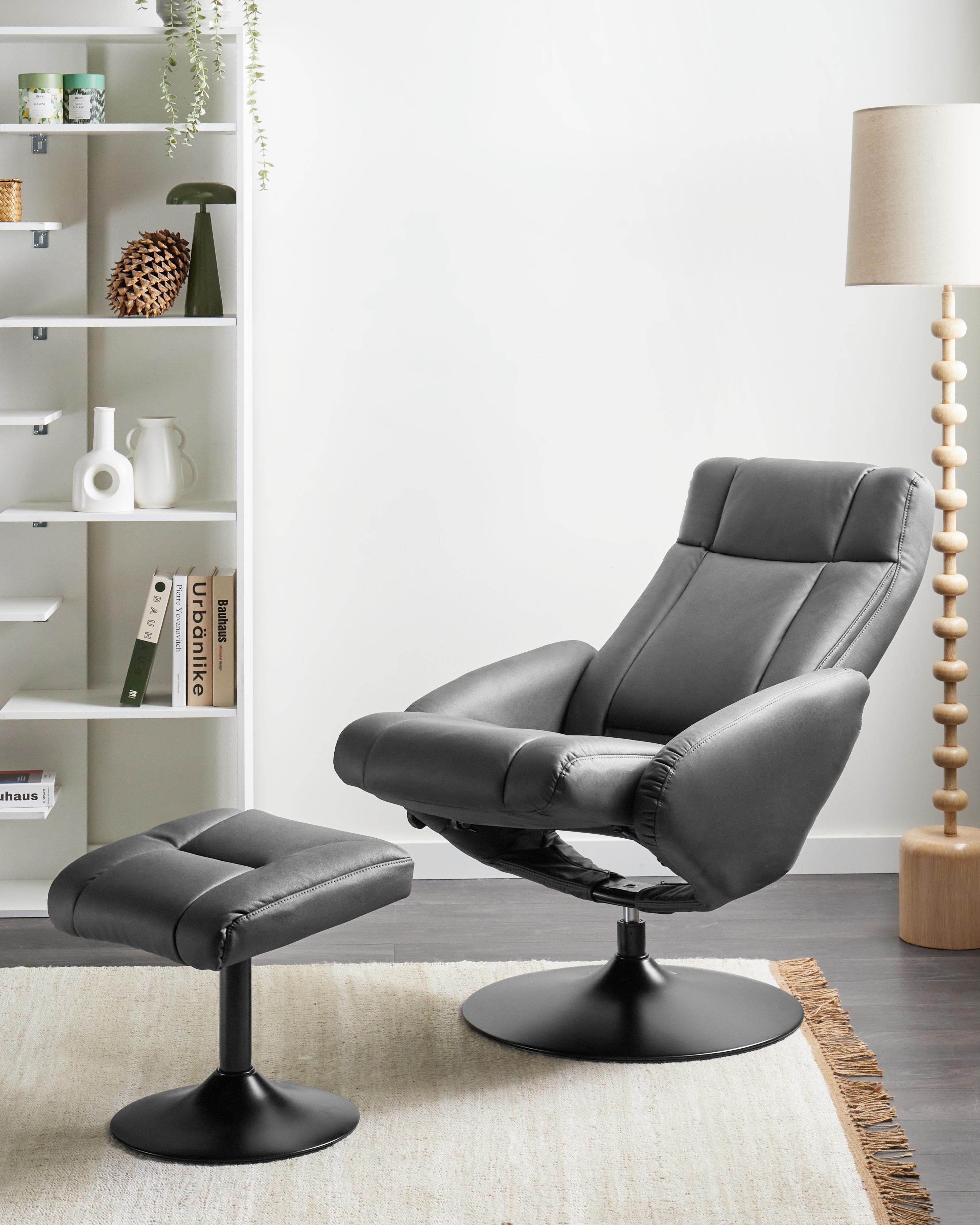 Recliner Chair APATE Fabric Black