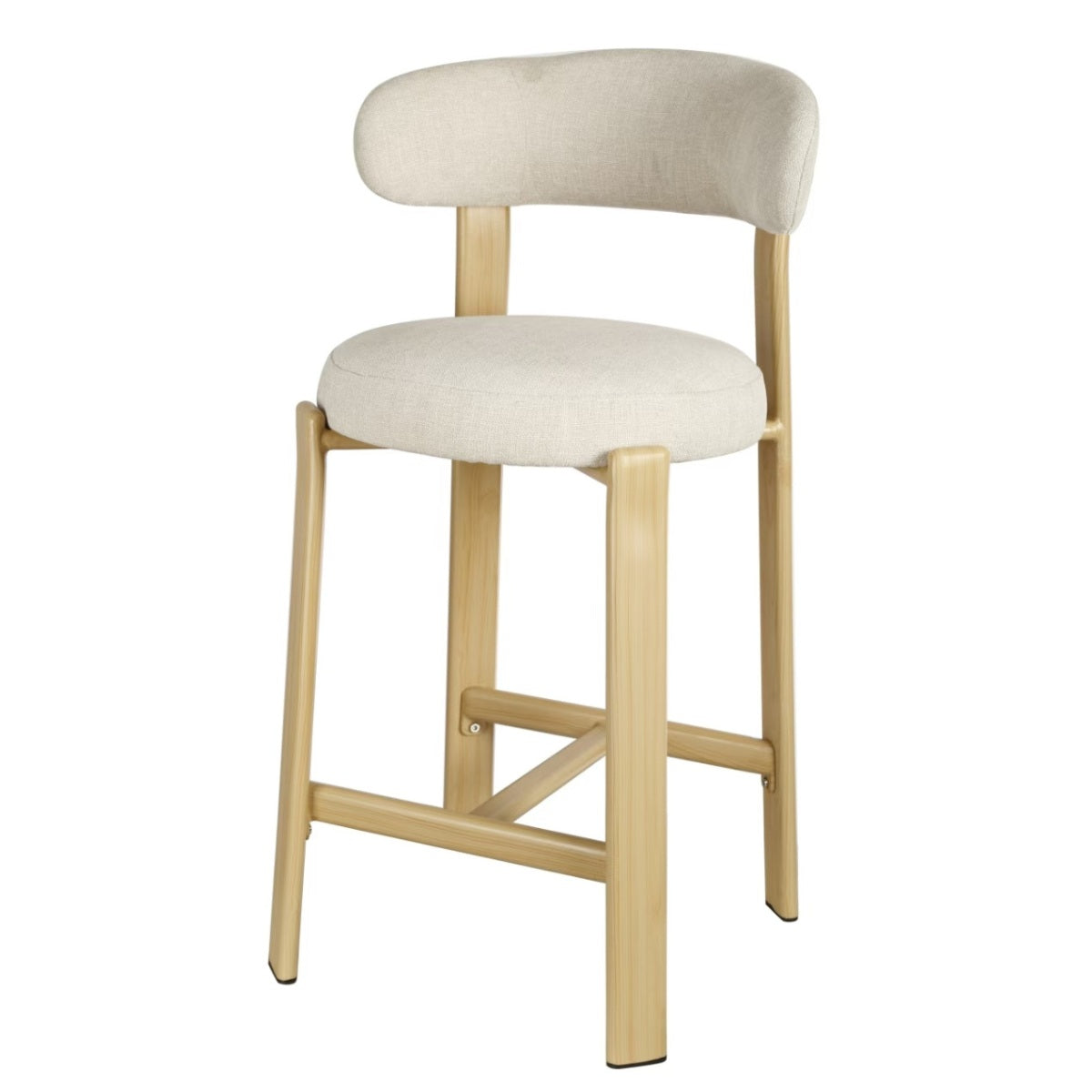 DÉJA Living Barstoel Märsta - Beige/Naturel Stof - Zithoogte 67cm - Set van 2