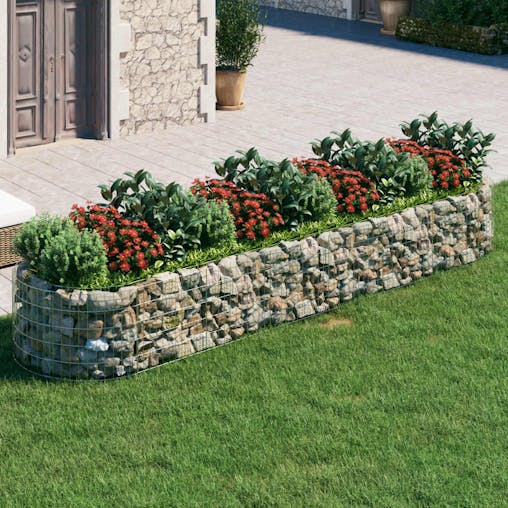 NNEVL Gabion Raised Bed Galvanised Iron 400x100x50 cm