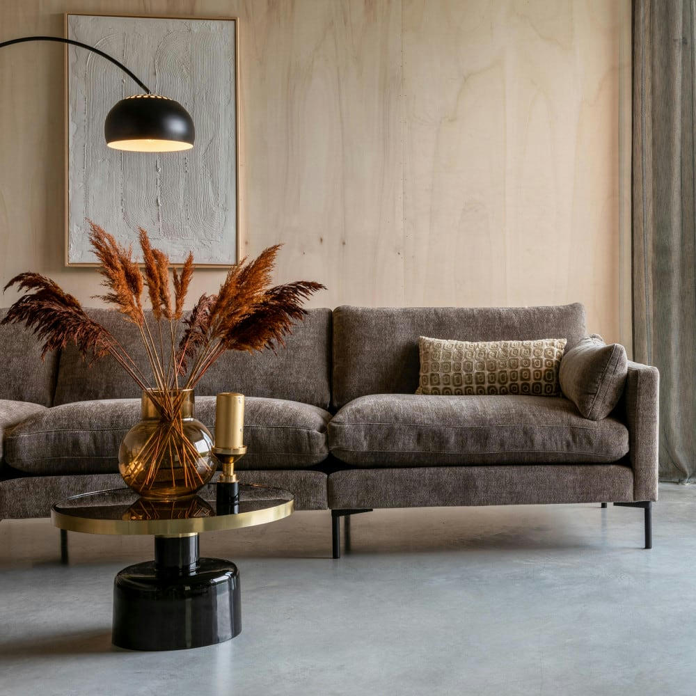 SUMMER - Canapé 3 places en tissu café