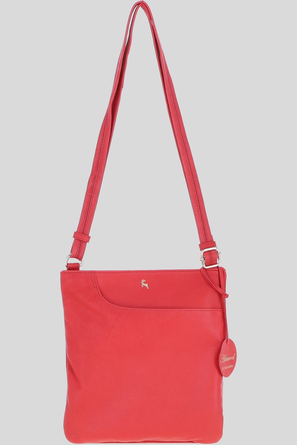 Ashwood Leather Melodia' Real Leather Curve Pocket Crossbody Bag