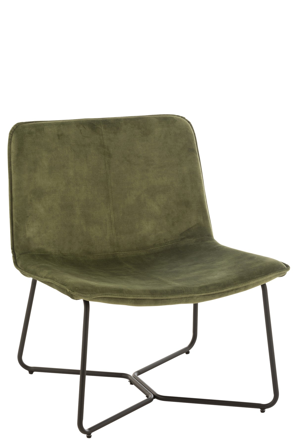 J-Line loungestoel Isabel - metaal/textiel - groen - 2 stuks