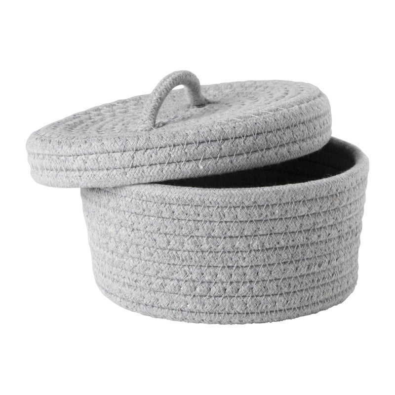 Mand met deksel Julia - grijs - &Oslash;19x10 cm