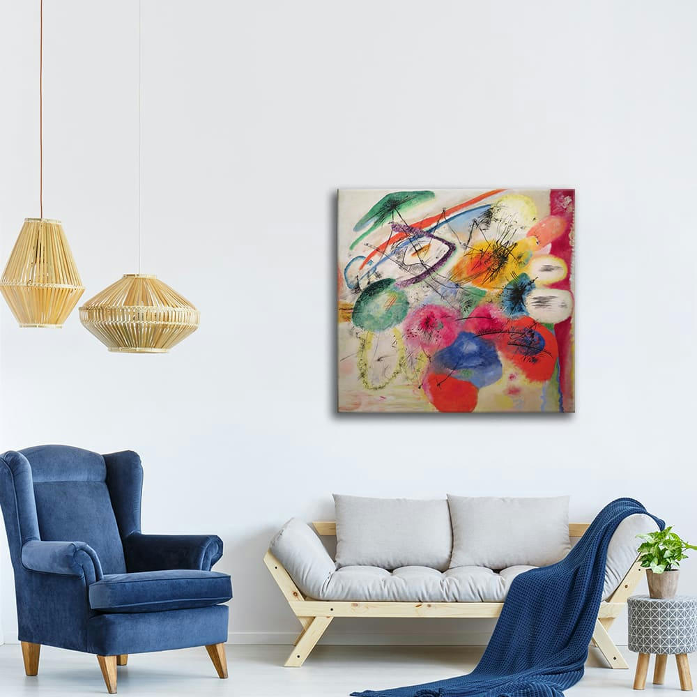 - Tableau - Traits Noirs - Wassily Kandinsky 90x90cm