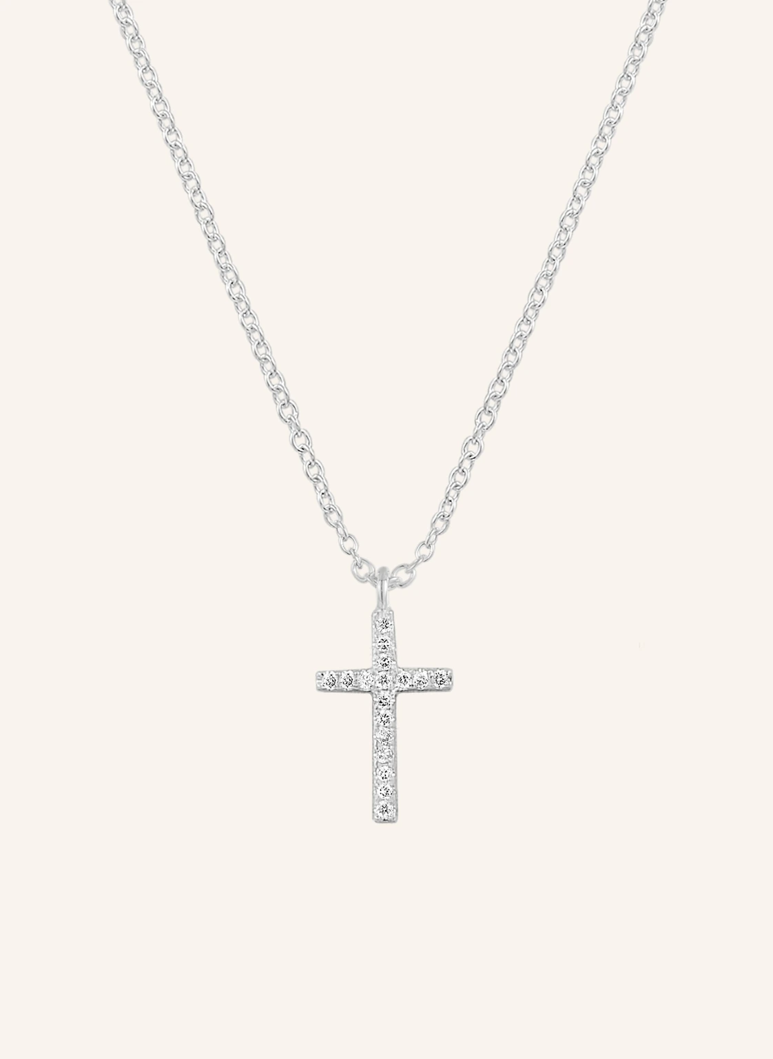 Leaf Halskette KREUZ aus 18 Karat Weißgold mit Diamanten