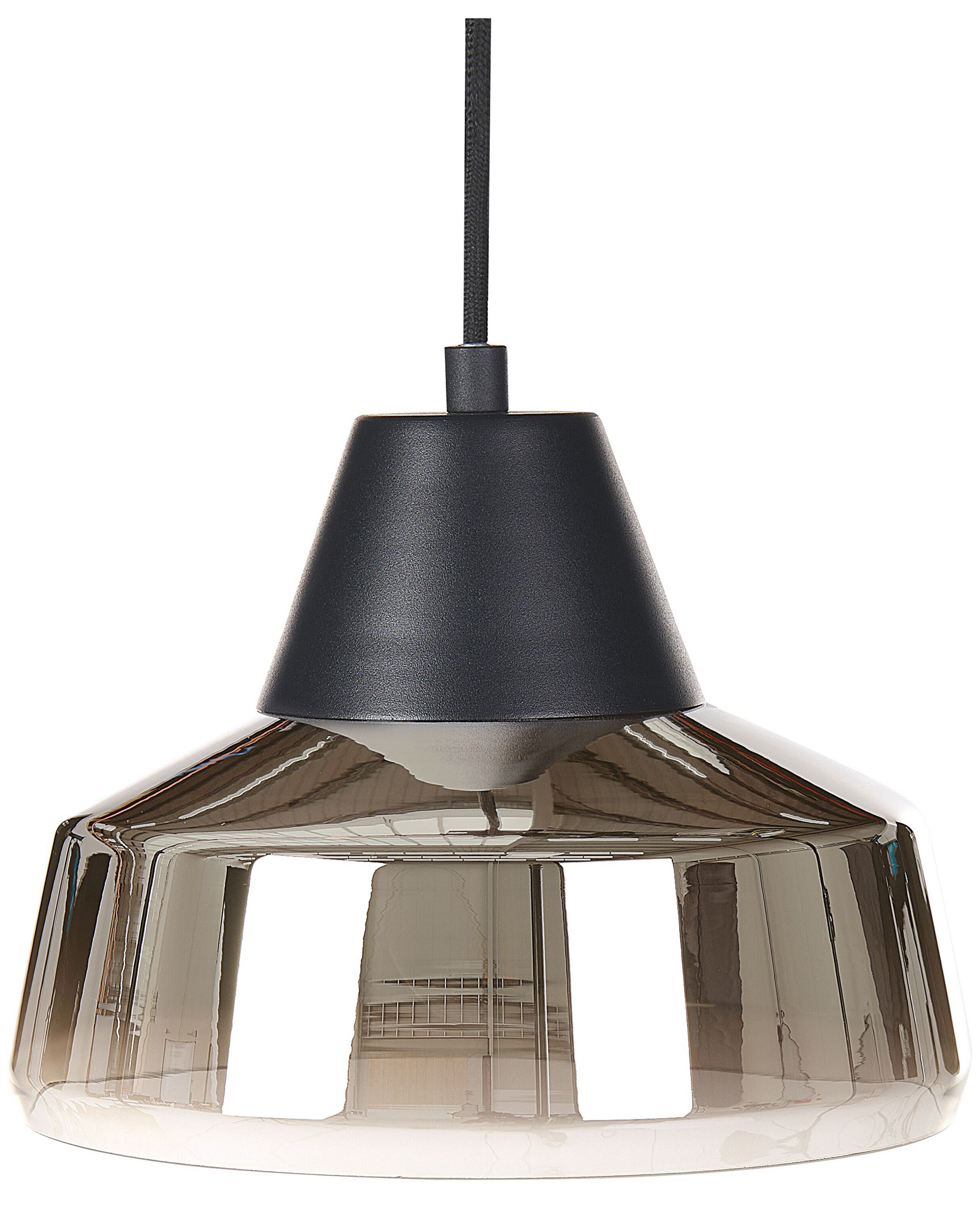 Lampa wisząca szklany klosz czarno-złota