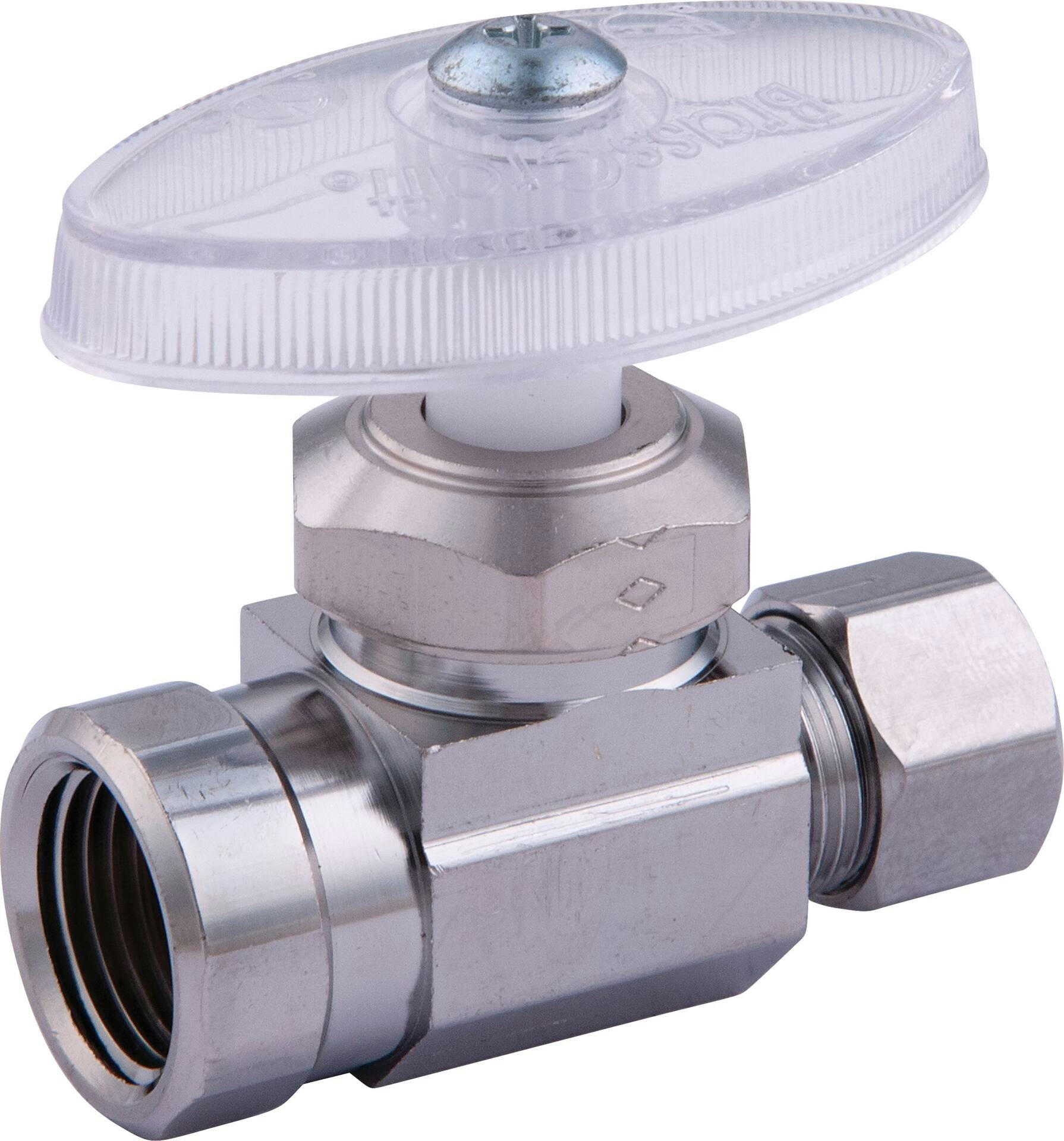 BrassCraft Chrome Plated Straight Valve, 3/8-in F.I.P