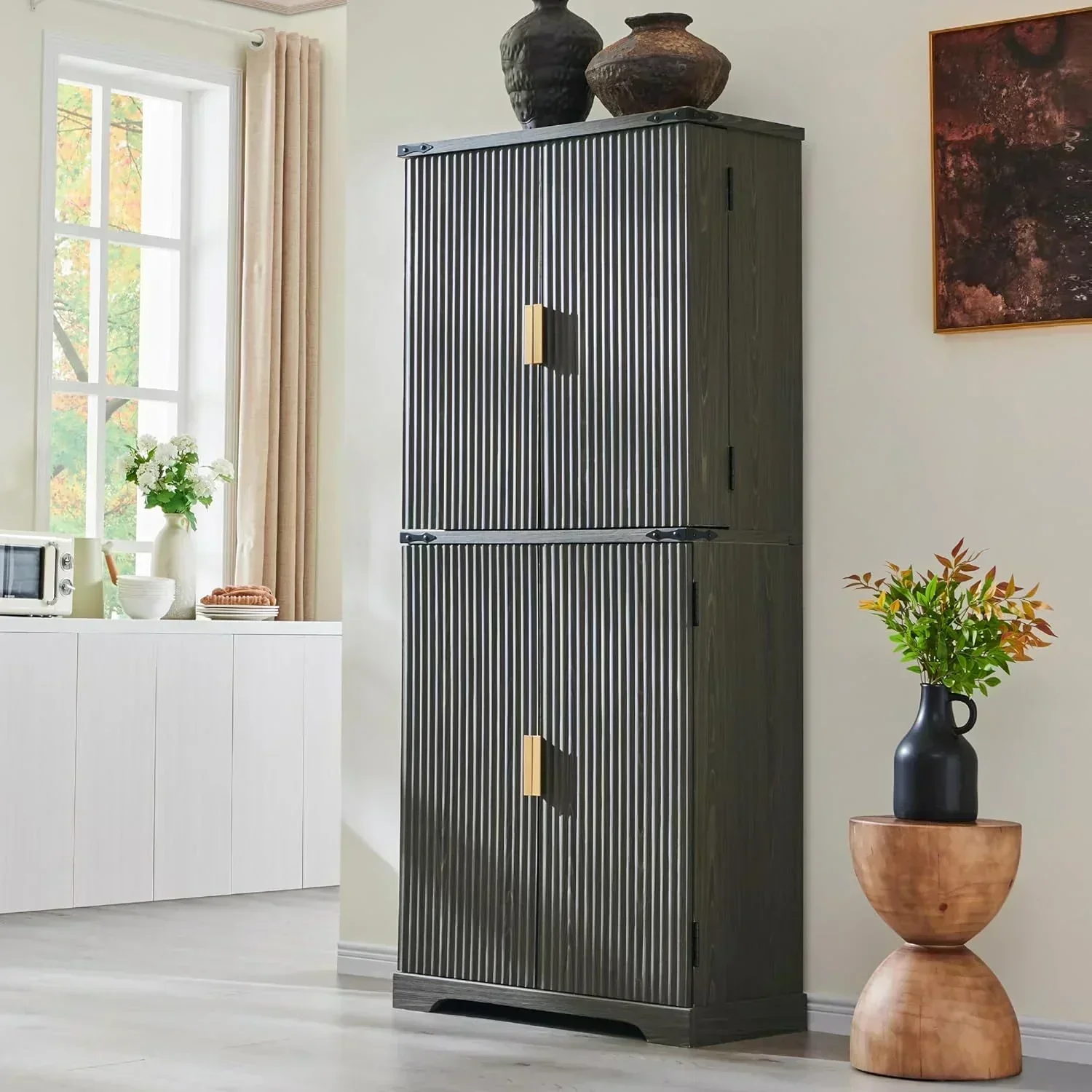 Fluted Pantry Cabinet 72