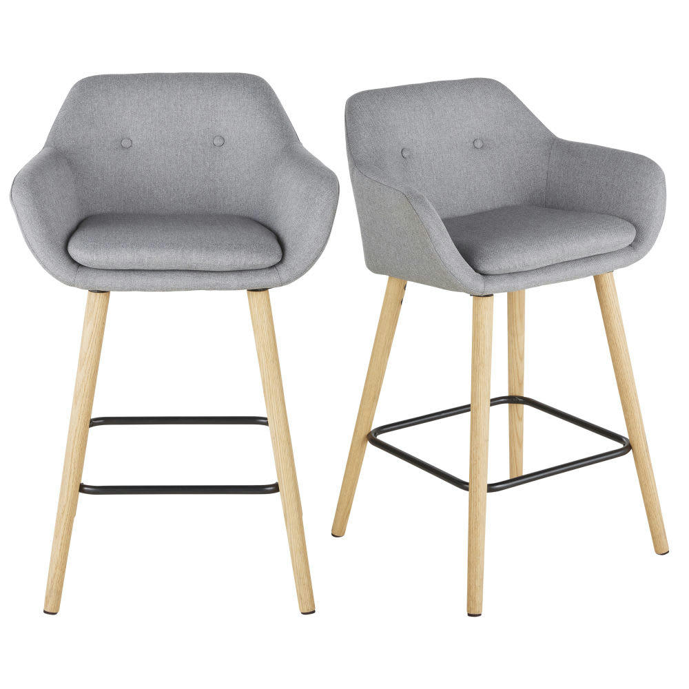 Arnold - Fauteuils pour îlot central gris clair H66 (x2)