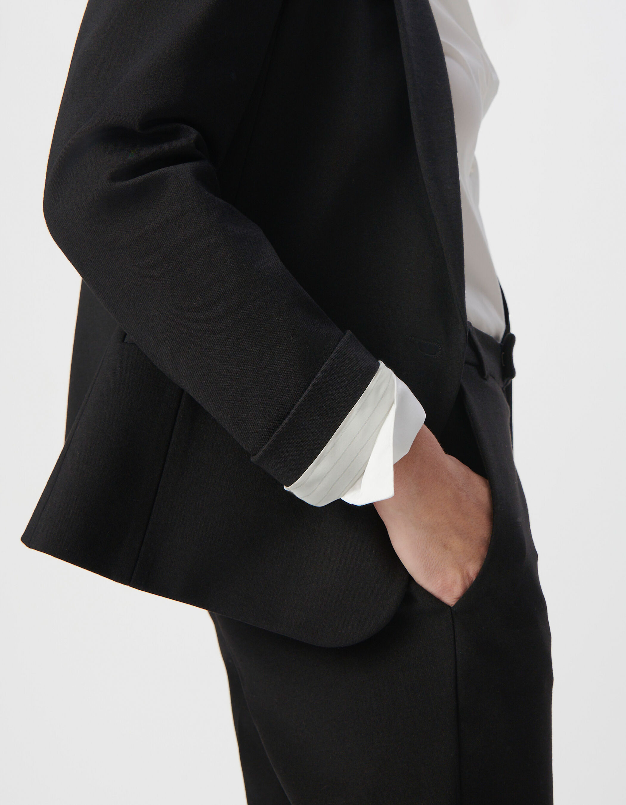 Veste de tailleur noire ajustée maille Milano Femme