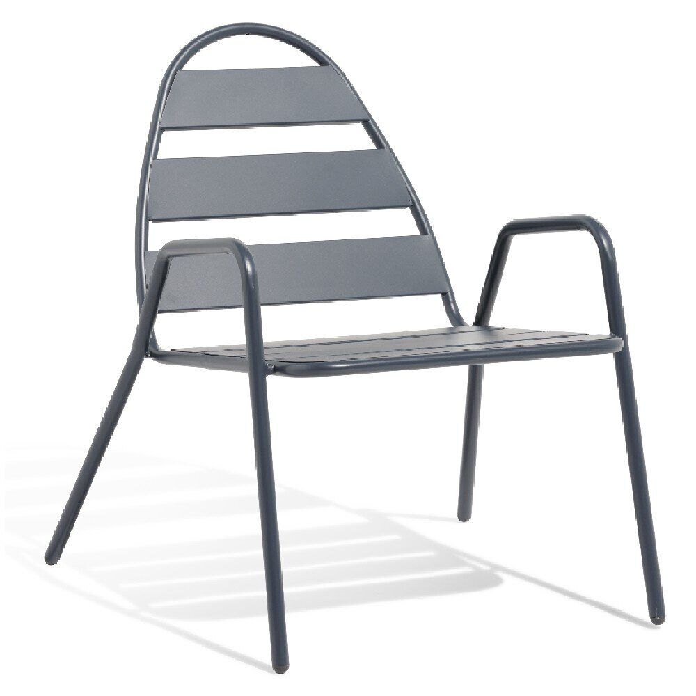 Fauteuil d'extérieur Fun acier gris ardoise 68x71xH76cm