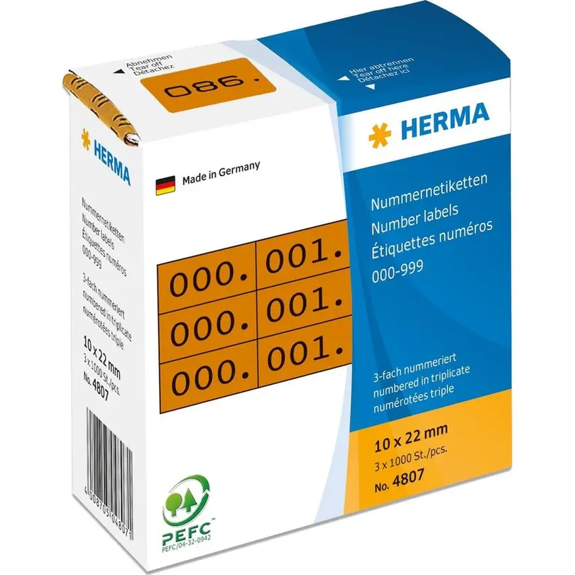 Etiketten Nummer-Etiketten 4807