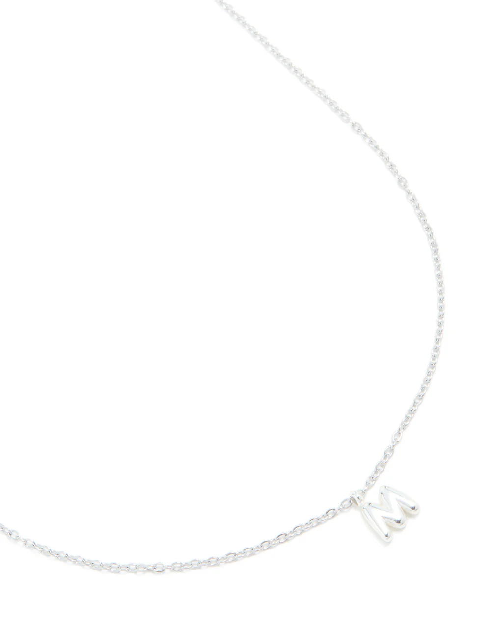 Waterproof Stainless Steel Mini Bubble Letter M Necklace
