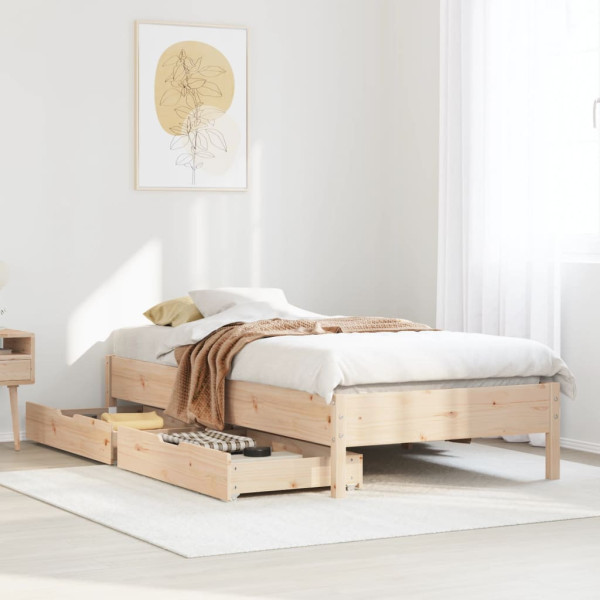 Łóżko Drewniane Rama Łóżka Sofa Brązowe Do Sypialni Pokoju 75x190 cm