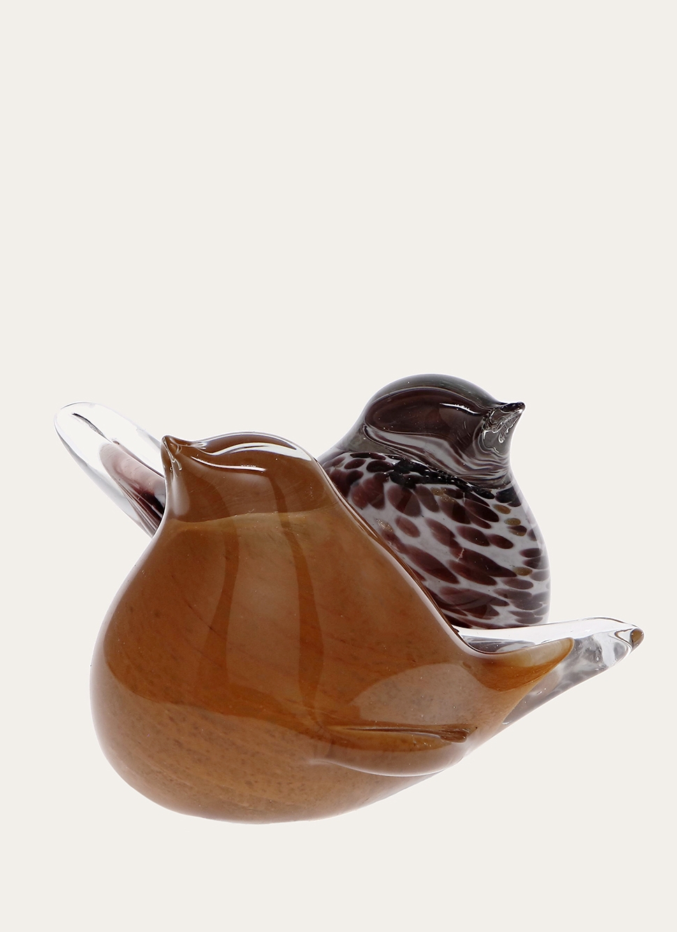 OISEAU EN VERRE TRANSPARENT COLORÉ TRANSPARENT/JAUNE