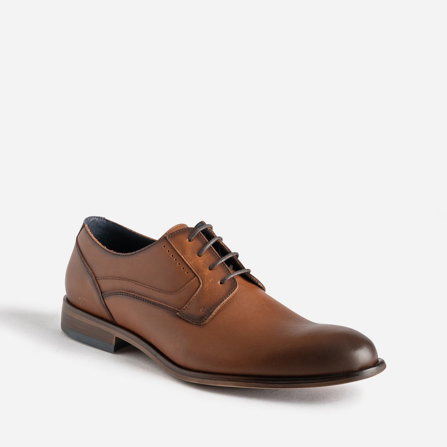 Derby éco-conçu cognac cuir