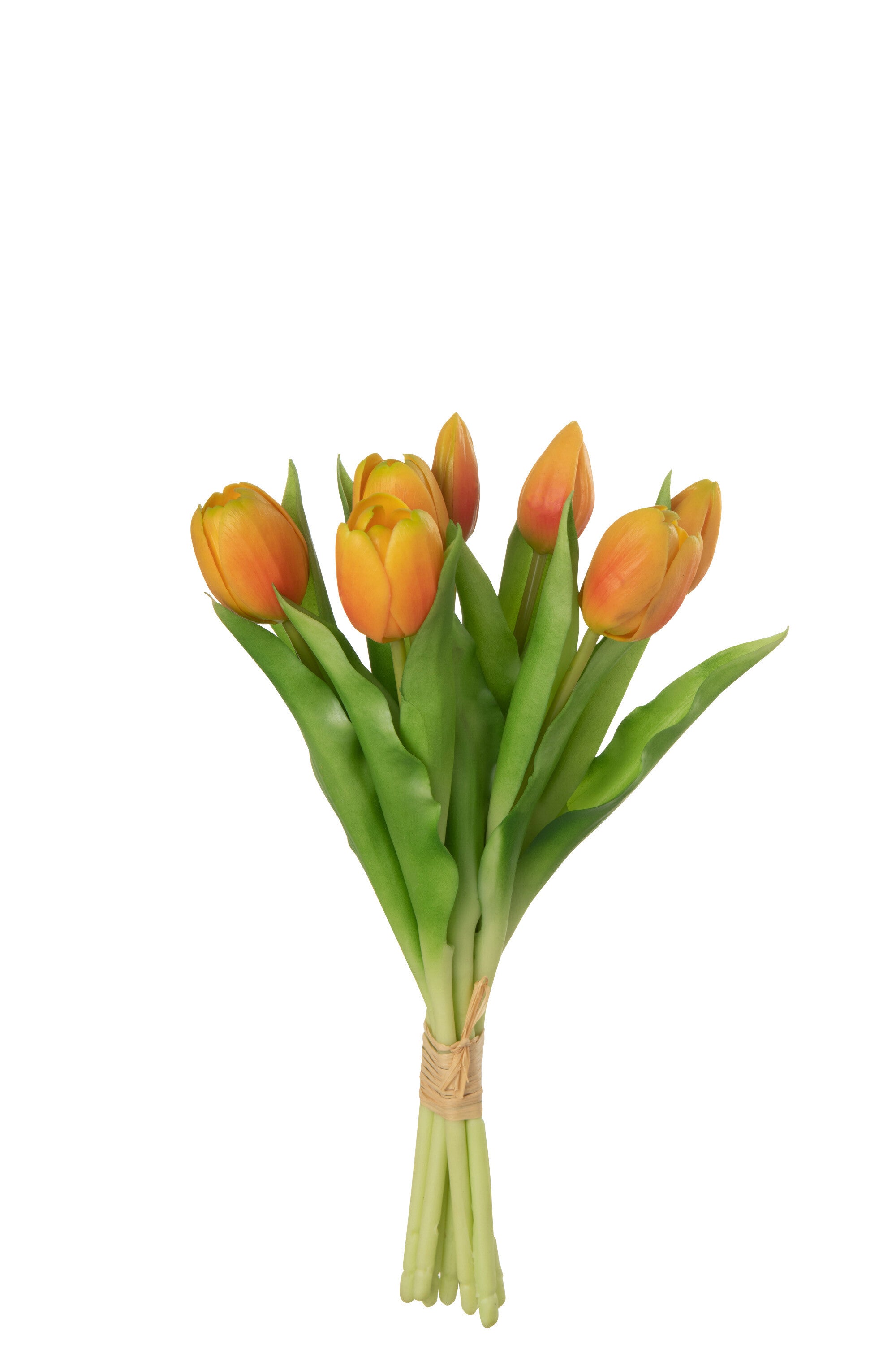 J-Line bloemenboeket Tulpen - kunststof - oranje - small - 7 stuks