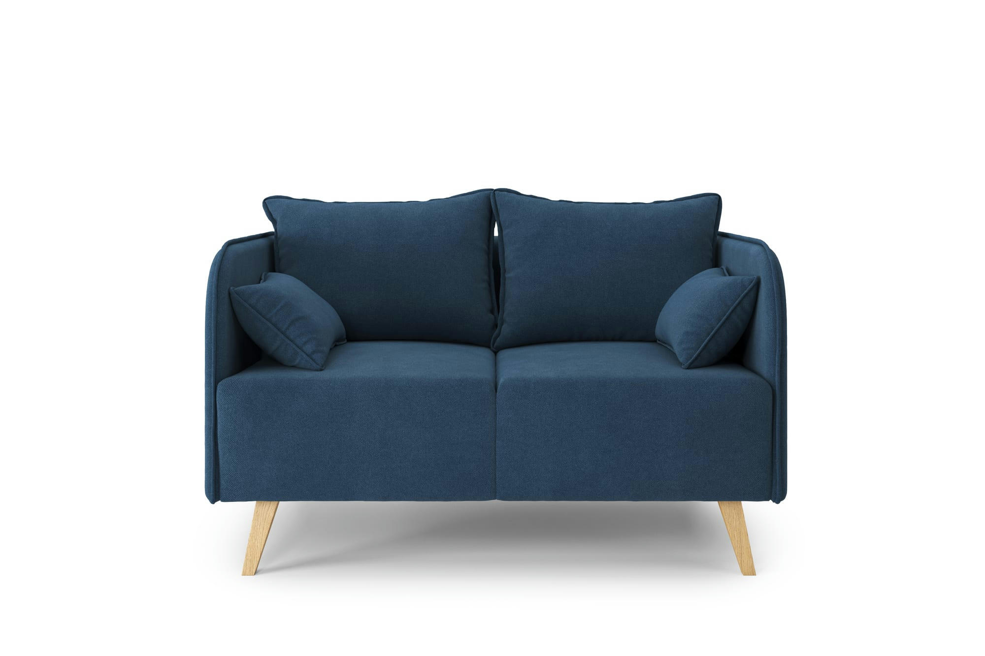 SARAH - Canapé droit en tissu 2 places bleu