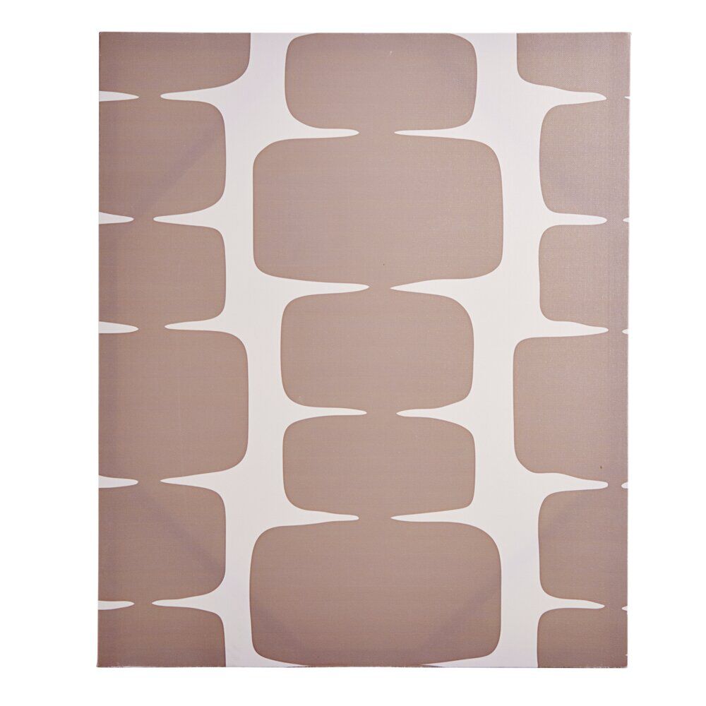 Tableau décoratif rectangulaire motif abstrait beige et marron 50x60cm (2 modèles)