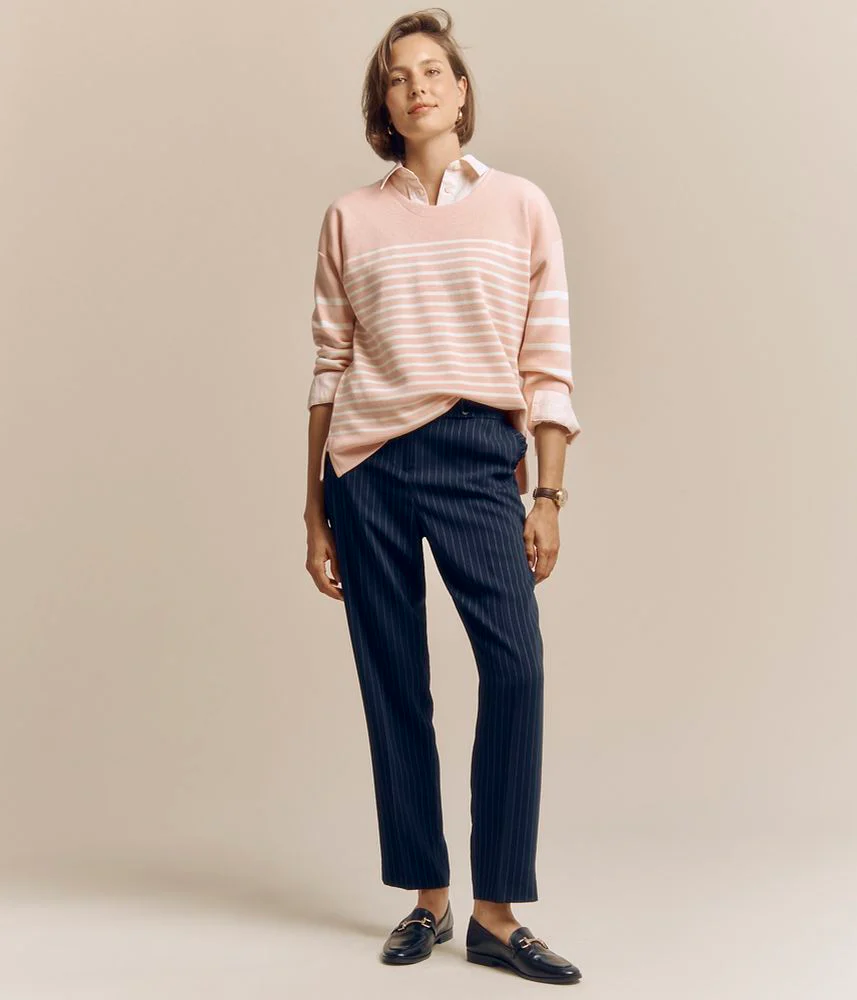 Pantalon en crêpe fluide PANSTRIP/77051/317