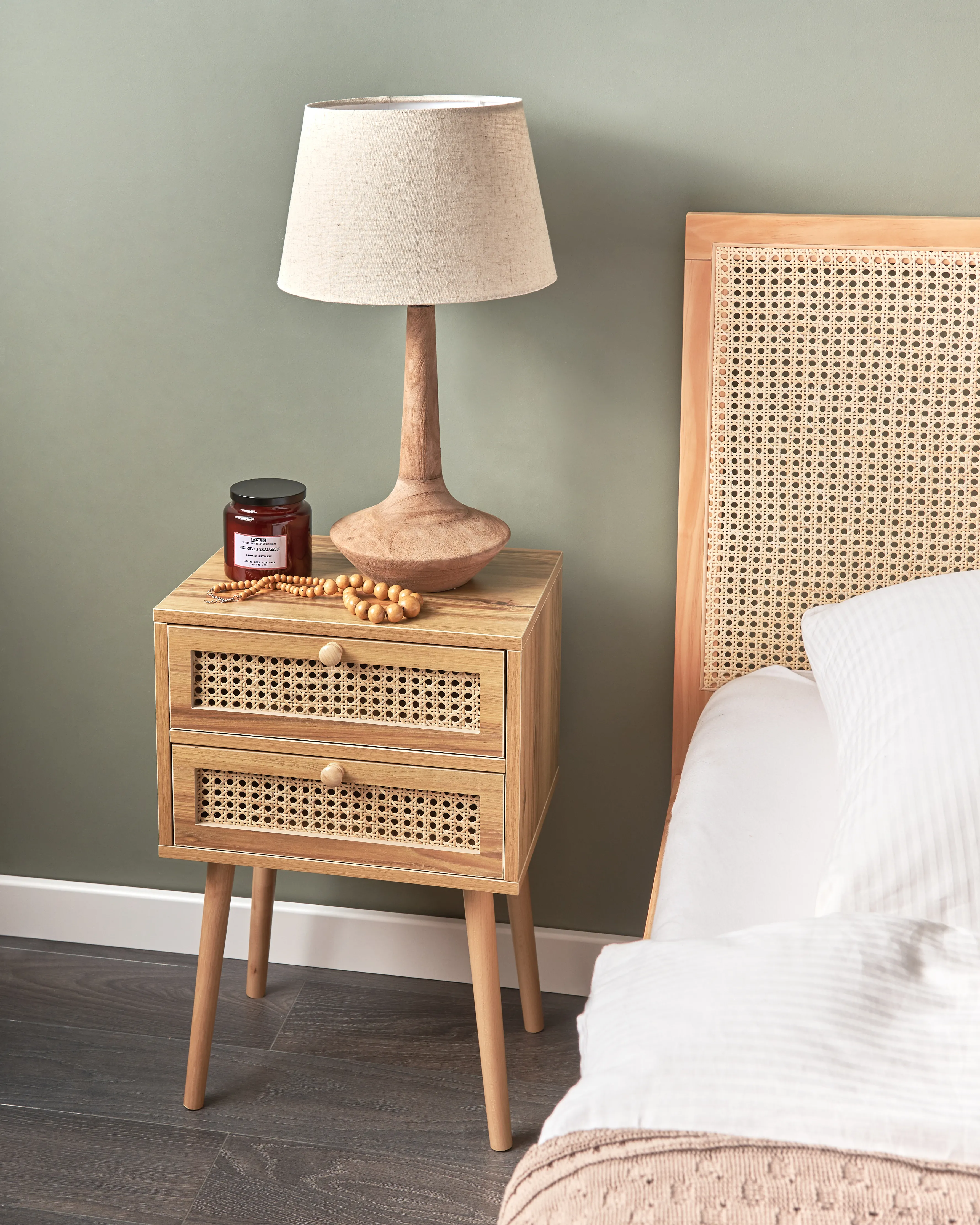 Bedside Table BUTTE Light Brown