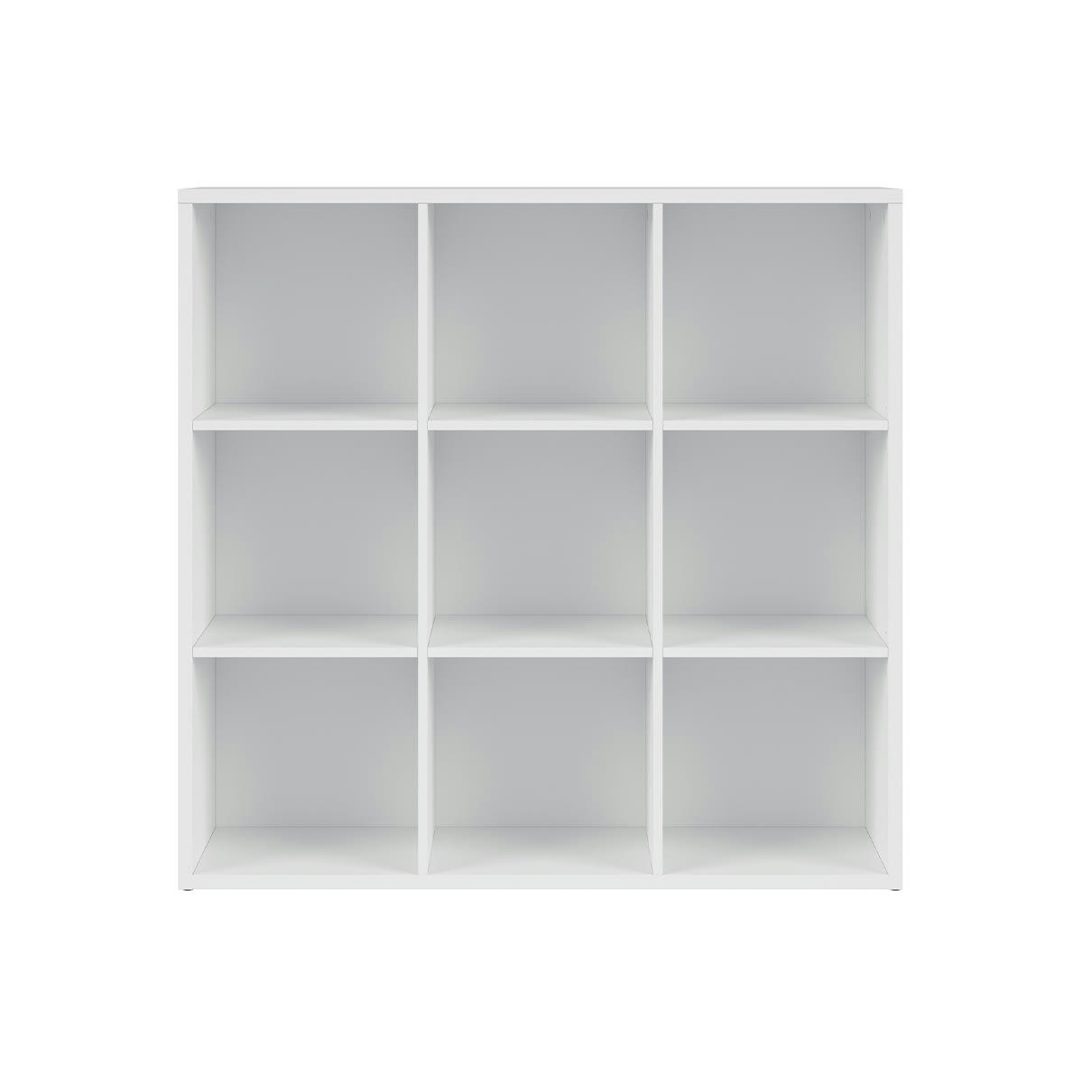 - Bibliothèque 9 cases stratifiés blanc